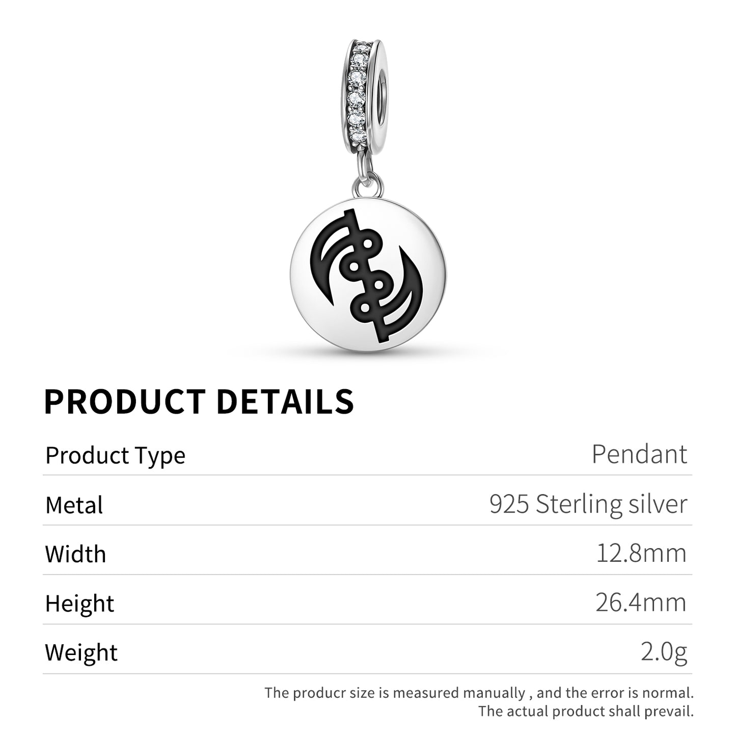 Gye Nyame Adinkra Symbols Pendant Dangle Charm