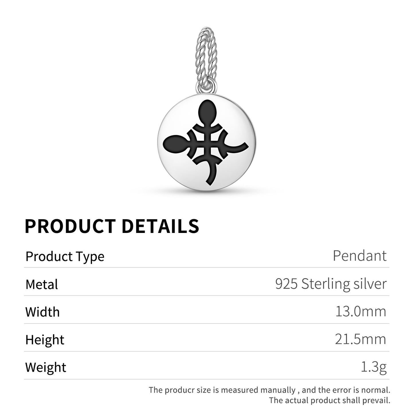 Funtumfunafu Denkyemfunafu Adinkra Symbols Pendant Dangle Charm