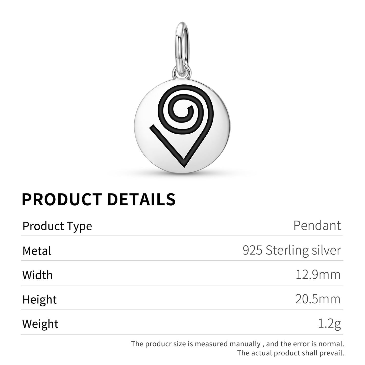 Kokuromotie Adinkra Symbols Pendant Dangle Charm