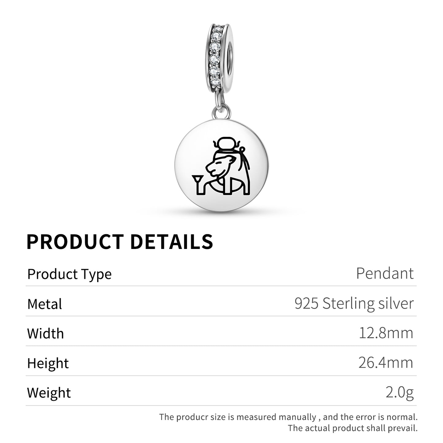 Tefnut Egyptian Symbols Pendant Dangle Charm