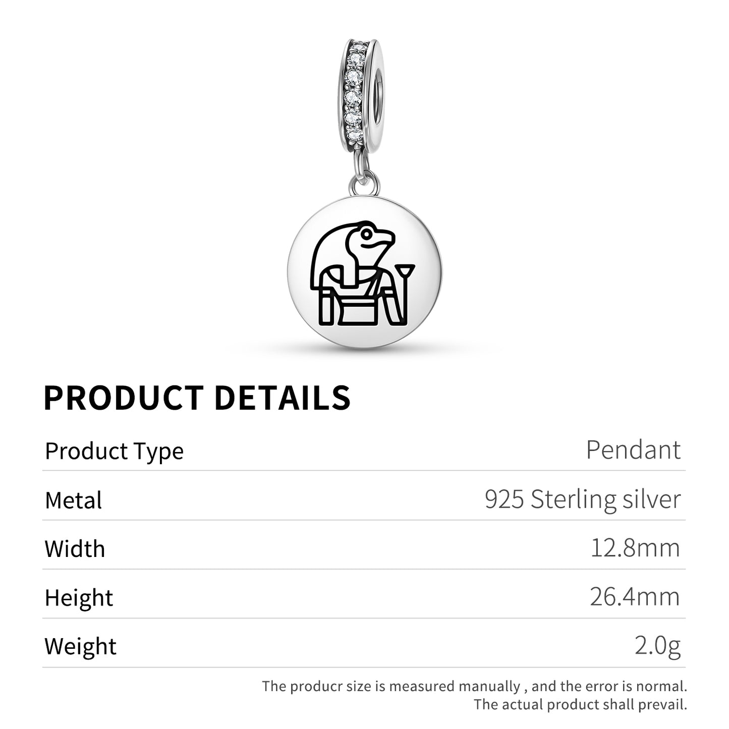 Heqet Hauchet Egyptian Symbols Pendant Dangle Charm