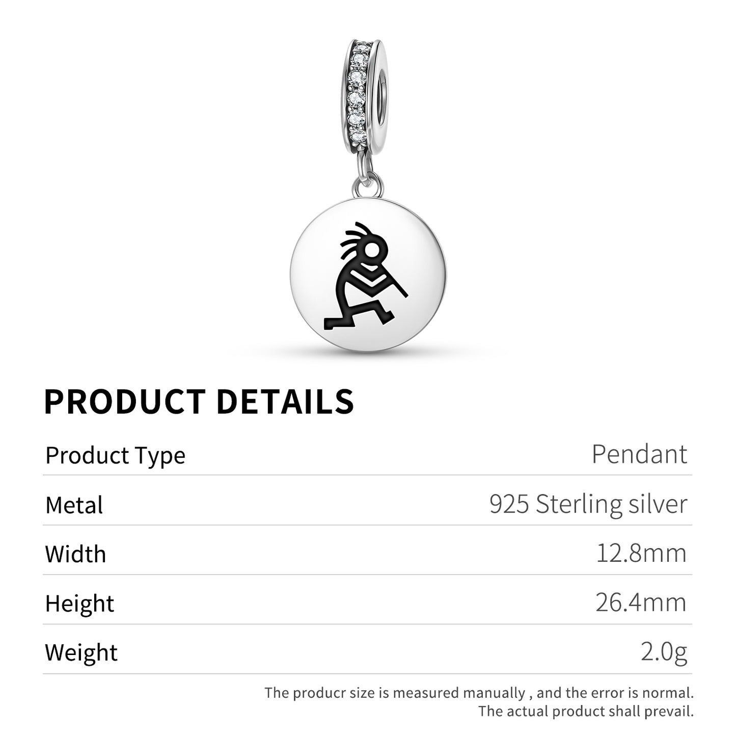 Kokopelli Hopi Symbols Pendant Dangle Charm