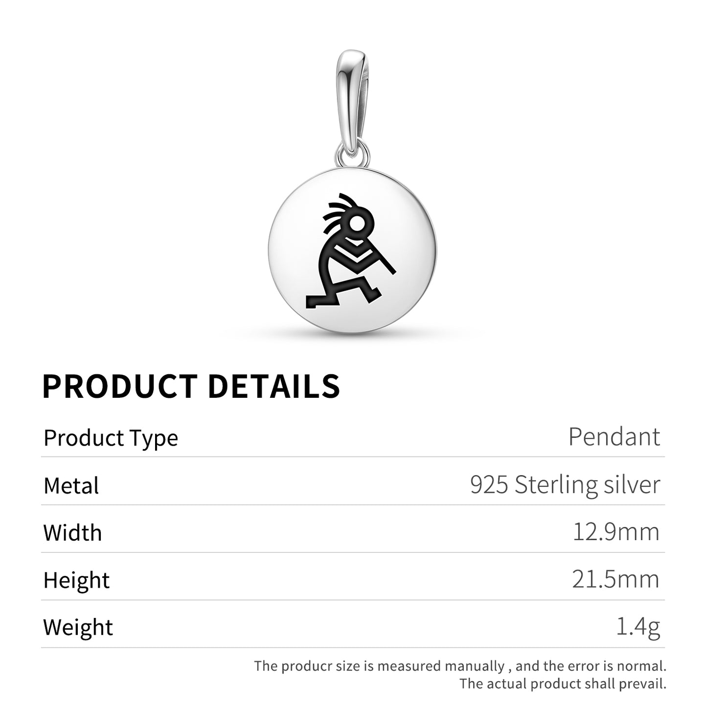 Kokopelli Hopi Symbols Pendant Dangle Charm