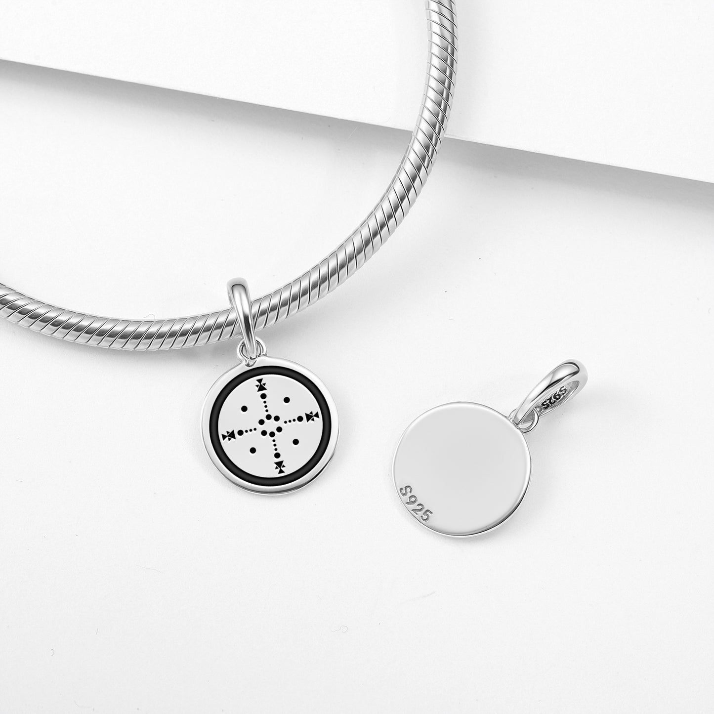 Medicine Wheel Four Huts Lakota Sioux Symbols Pendant Dangle Charm