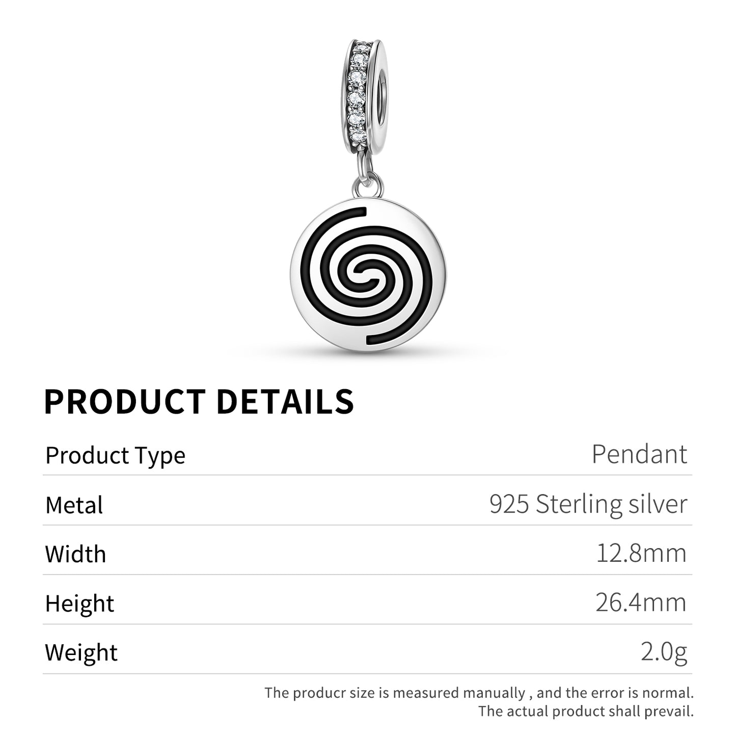 Spiral Taino Symbols Pendant Dangle Charm