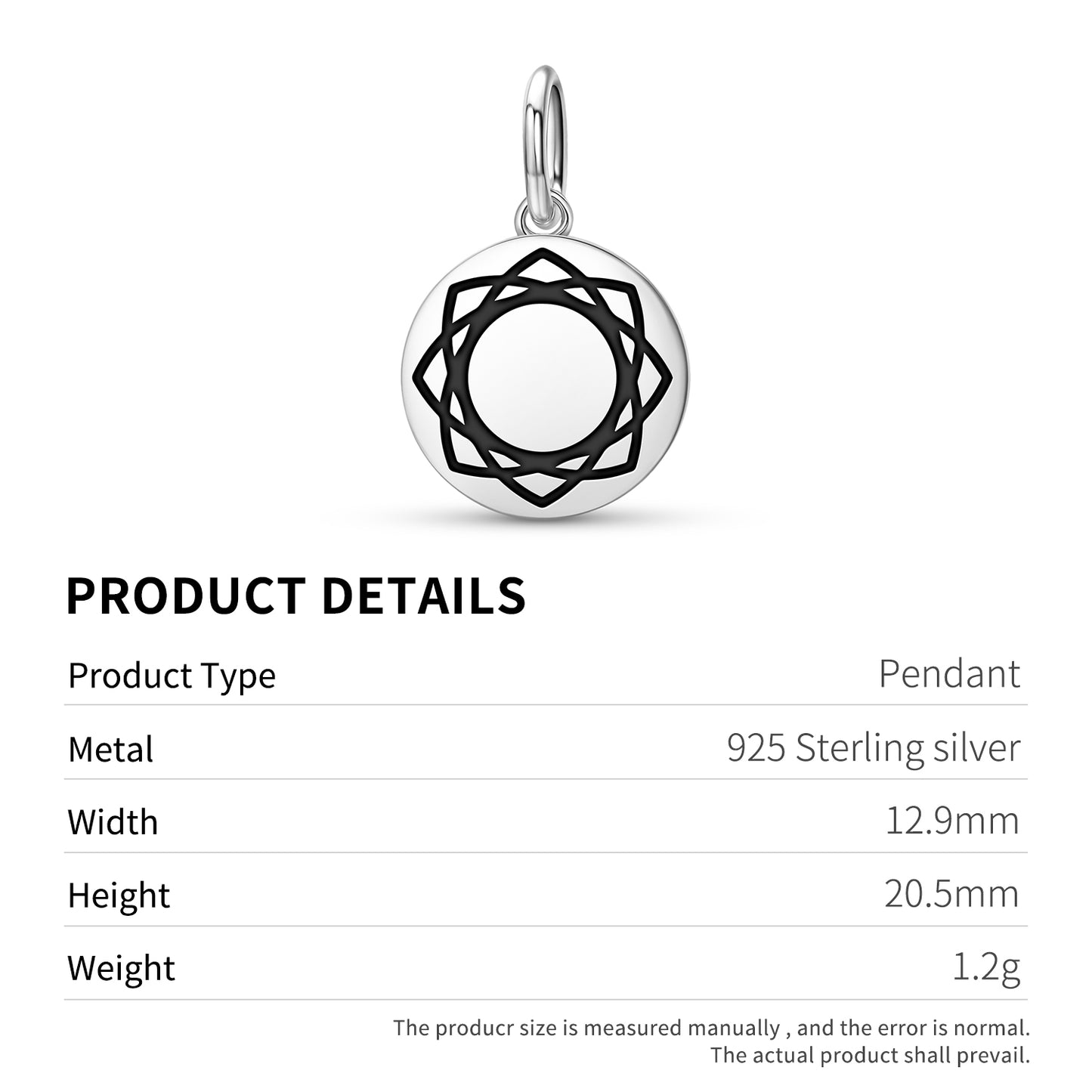 Twelve Fold Vesica Crop Circles Symbols Pendant Dangle Charm
