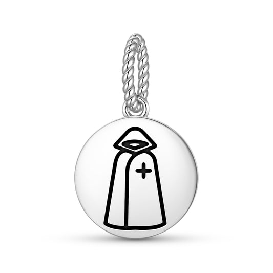 Templar white cloak Templar Symbols Pendant Dangle Charm