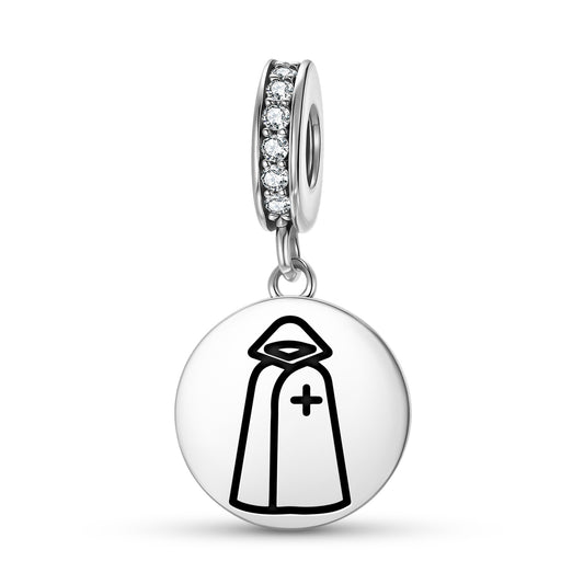 Templar white cloak Templar Symbols Pendant Dangle Charm