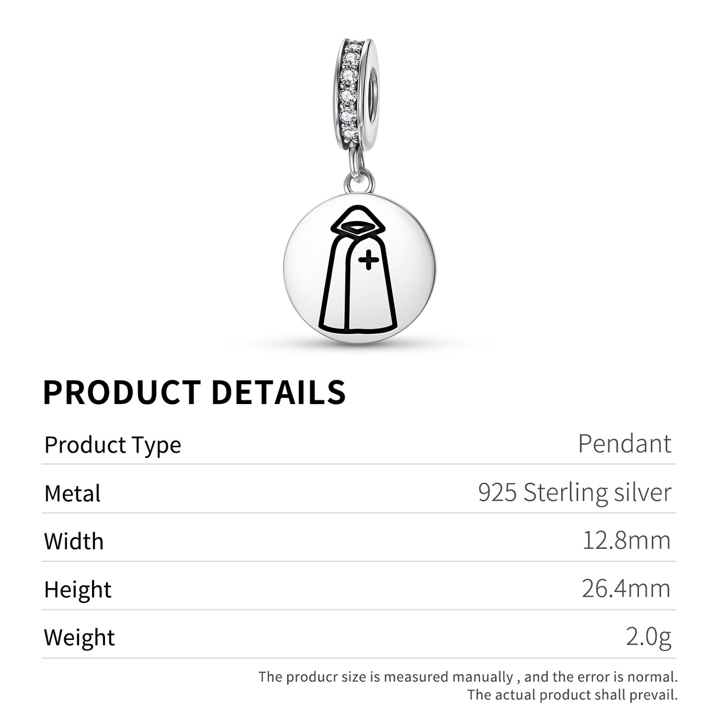 Templar white cloak Templar Symbols Pendant Dangle Charm
