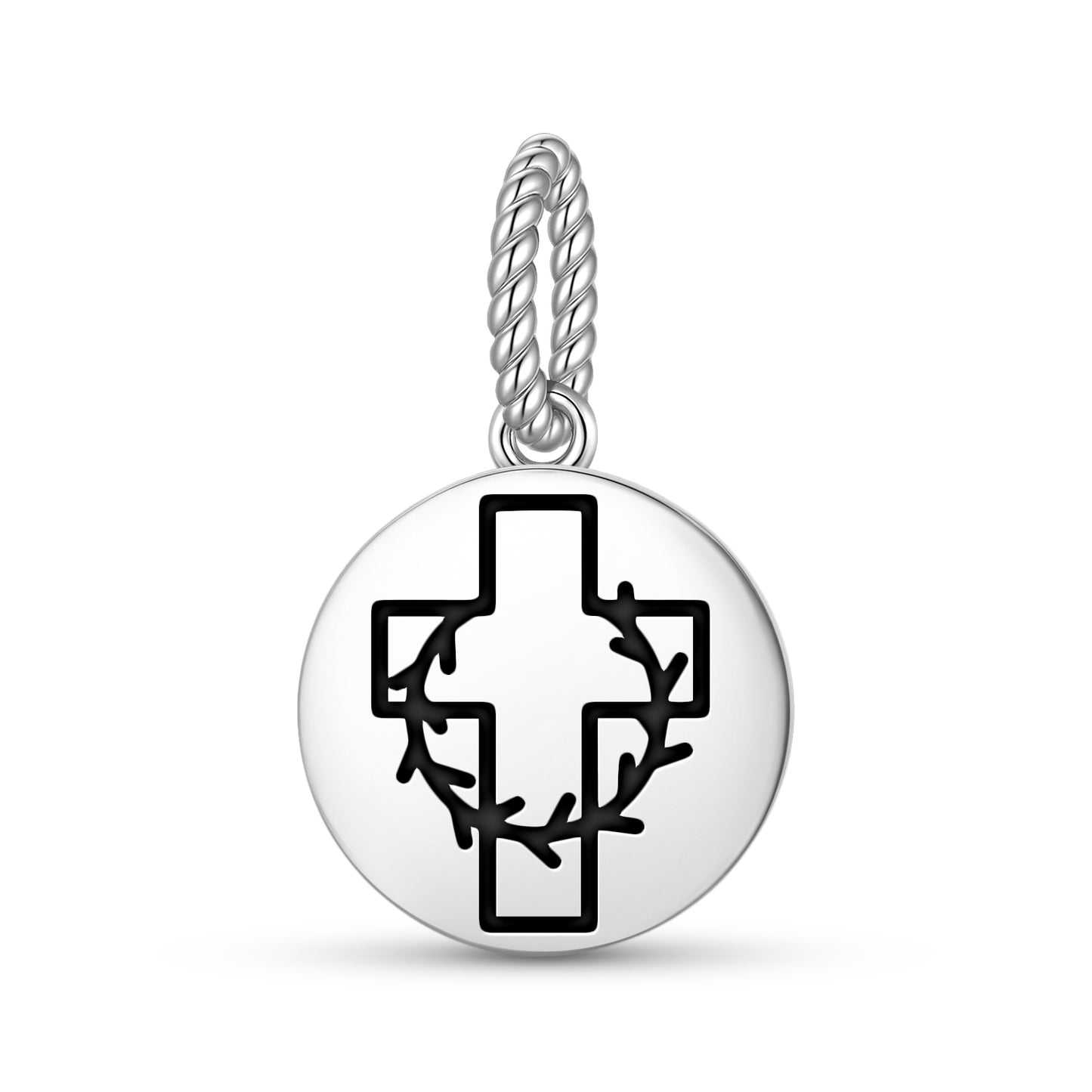 Сrown of Thorns on the Cross Templar Symbols Pendant Dangle Charm