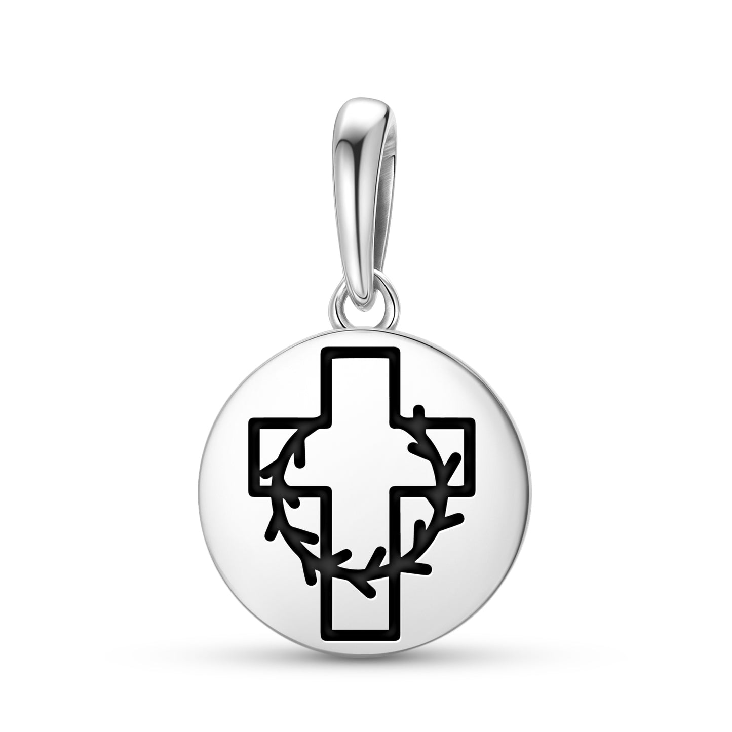 Сrown of Thorns on the Cross Templar Symbols Pendant Dangle Charm