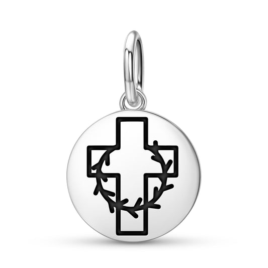 Сrown of Thorns on the Cross Templar Symbols Pendant Dangle Charm