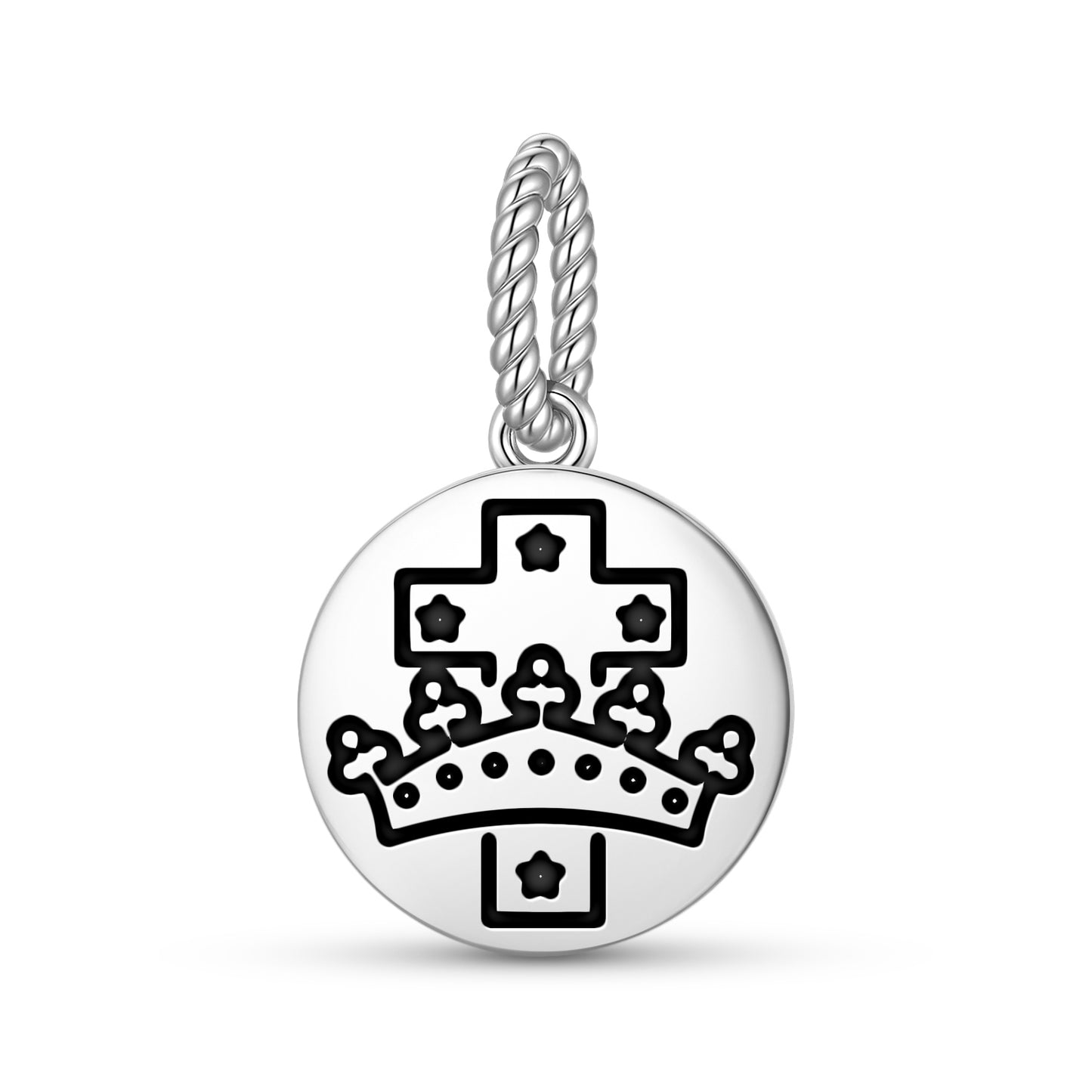 The Crown and The Cross Templar Symbols Pendant Dangle Charm