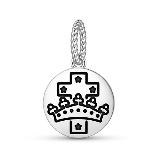 The Crown and The Cross Templar Symbols Pendant Dangle Charm