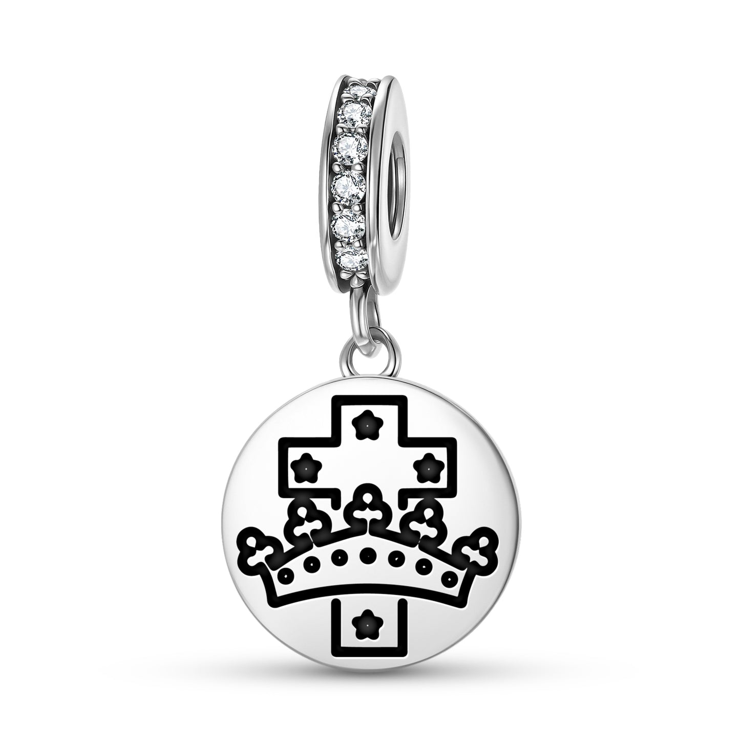 The Crown and The Cross Templar Symbols Pendant Dangle Charm