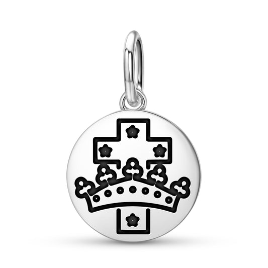 The Crown and The Cross Templar Symbols Pendant Dangle Charm