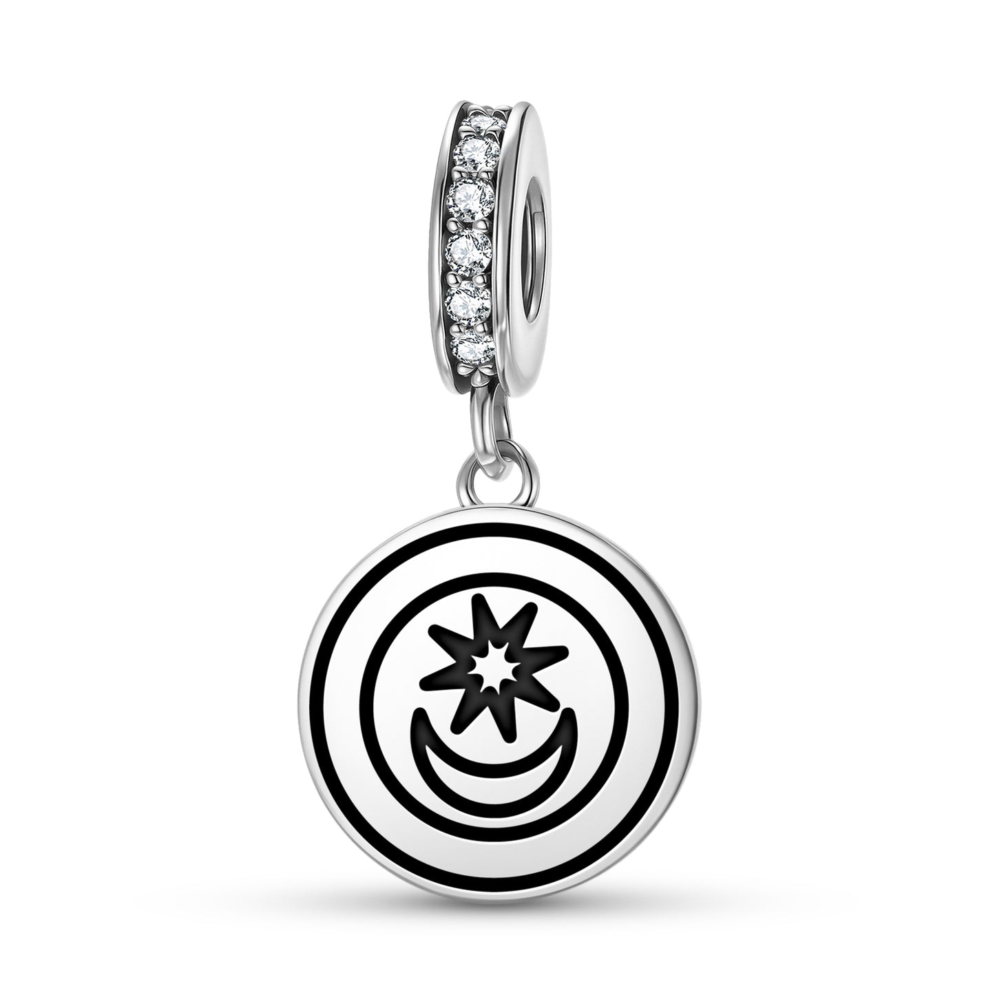 Star and Crescent Moon Templar Symbols Pendant Dangle Charm