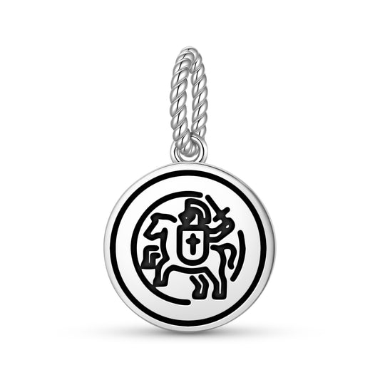 Knight on the Horse Templar Symbols Pendant Dangle Charm