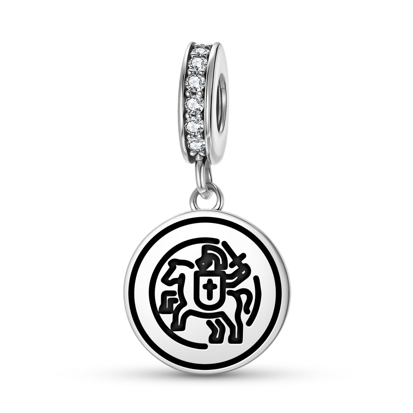 Knight on the Horse Templar Symbols Pendant Dangle Charm