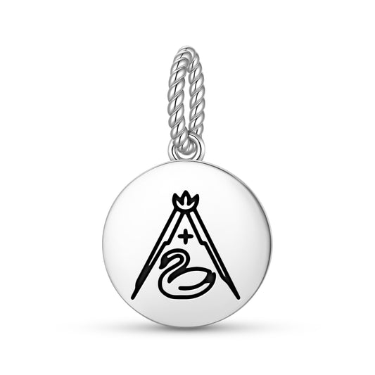 White Swan Templar Symbols Pendant Dangle Charm