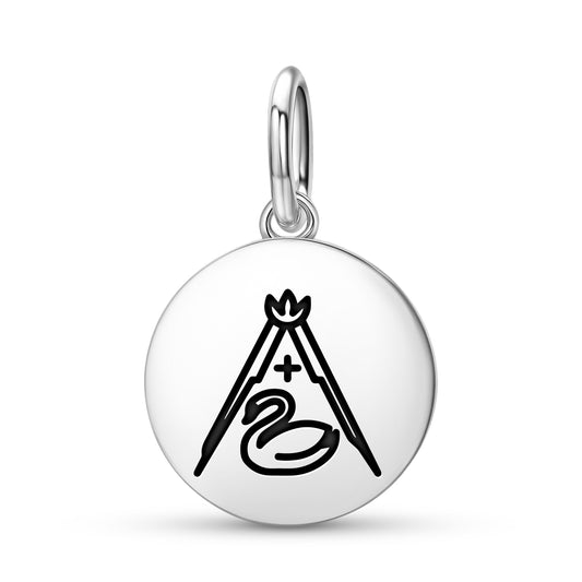 White Swan Templar Symbols Pendant Dangle Charm