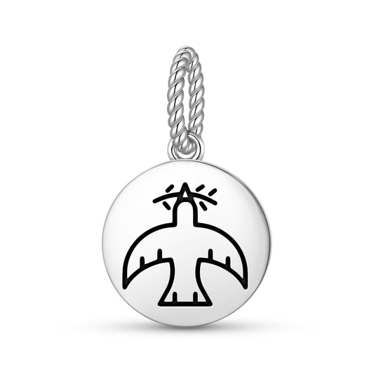 White Pigeon Templar Symbols Pendant Dangle Charm