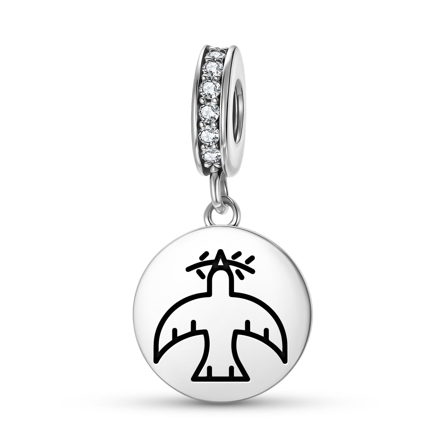 White Pigeon Templar Symbols Pendant Dangle Charm