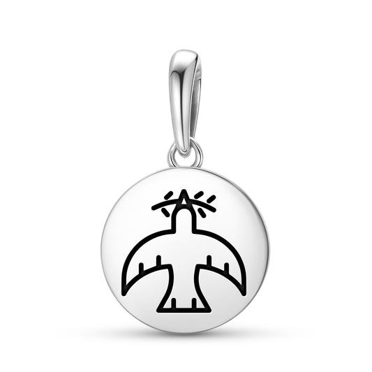 White Pigeon Templar Symbols Pendant Dangle Charm