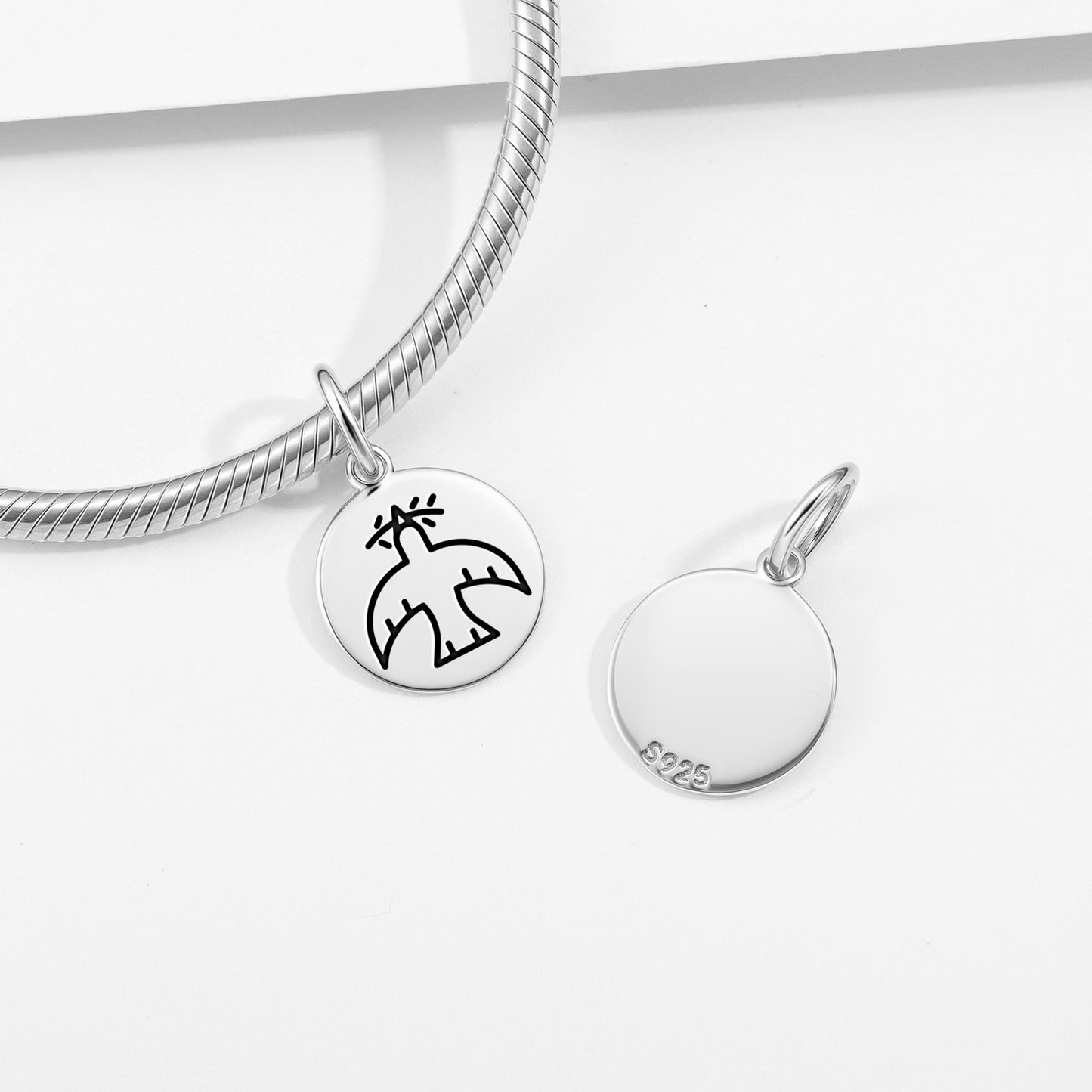 White Pigeon Templar Symbols Pendant Dangle Charm