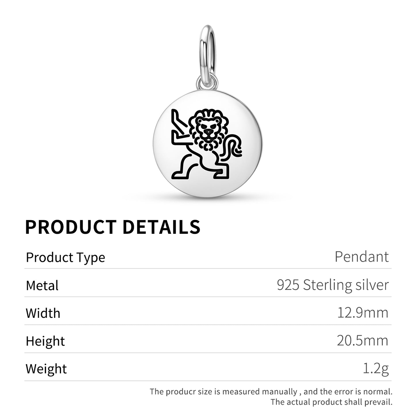 The Lion Templar Symbols Pendant Dangle Charm
