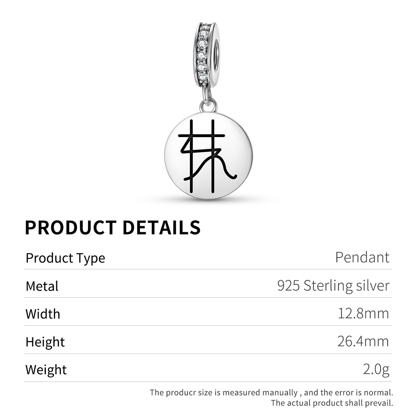 JAI JIN Reiki Symbols Pendant Dangle Charm