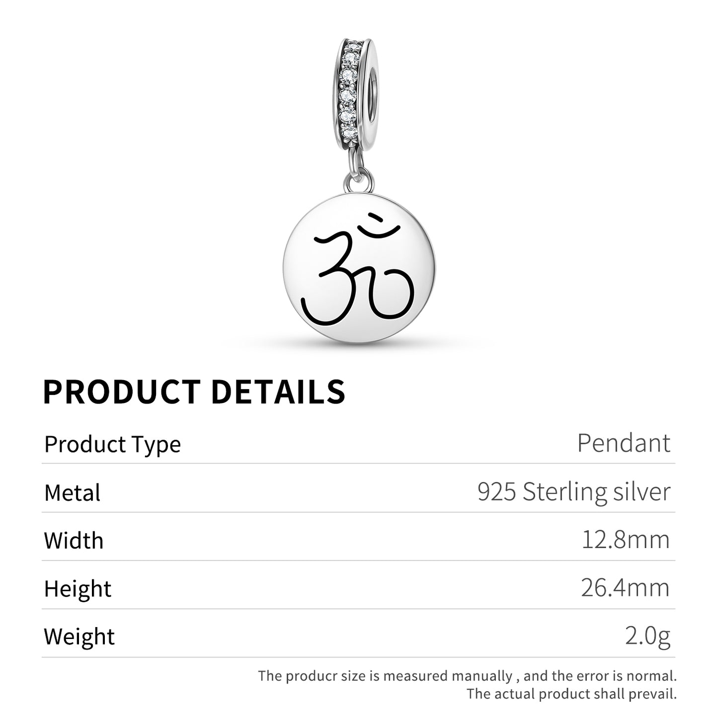 AUM OM OHM Reiki Symbols Pendant Dangle Charm