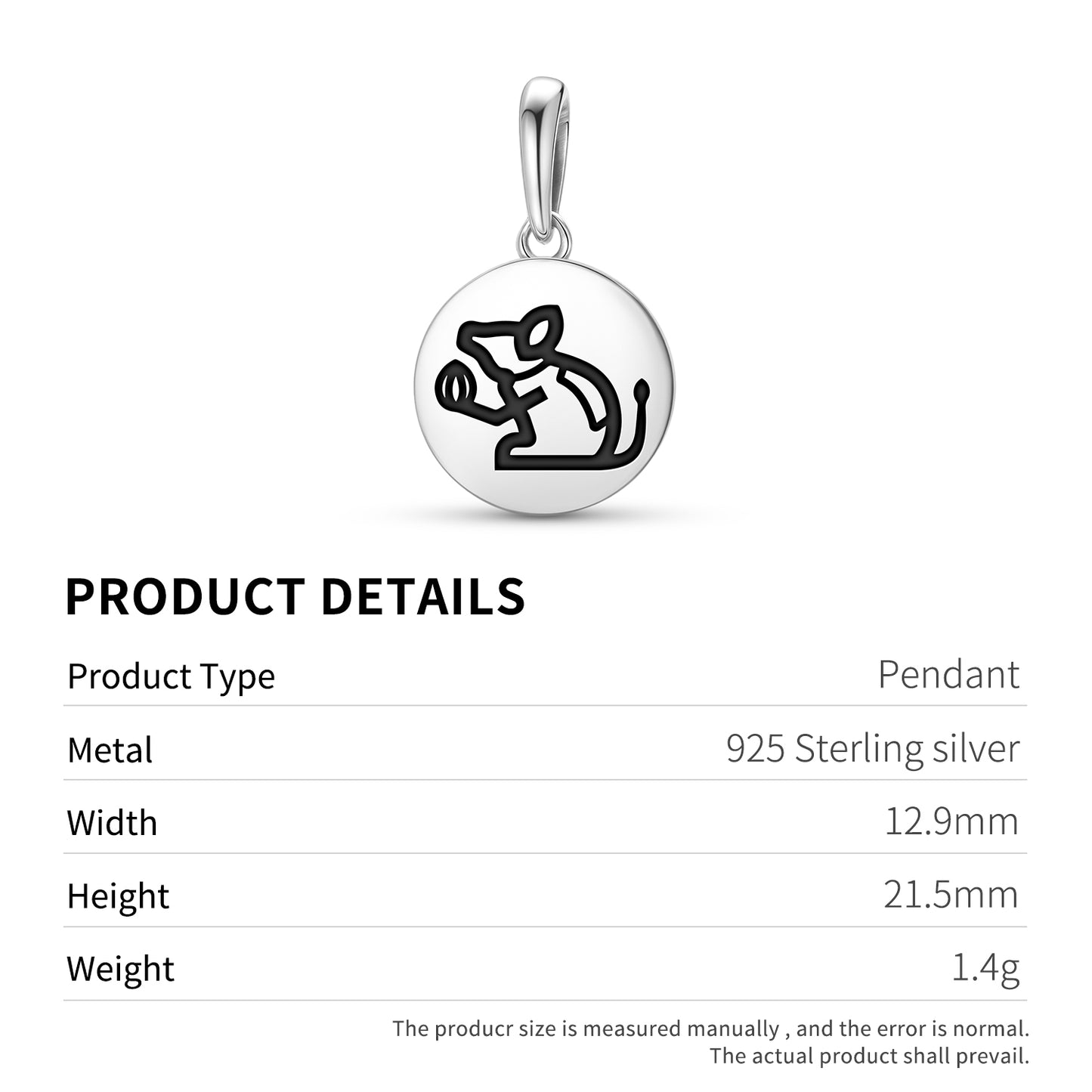 Mushak Mouse Hindu Symbols Pendant Dangle Charm