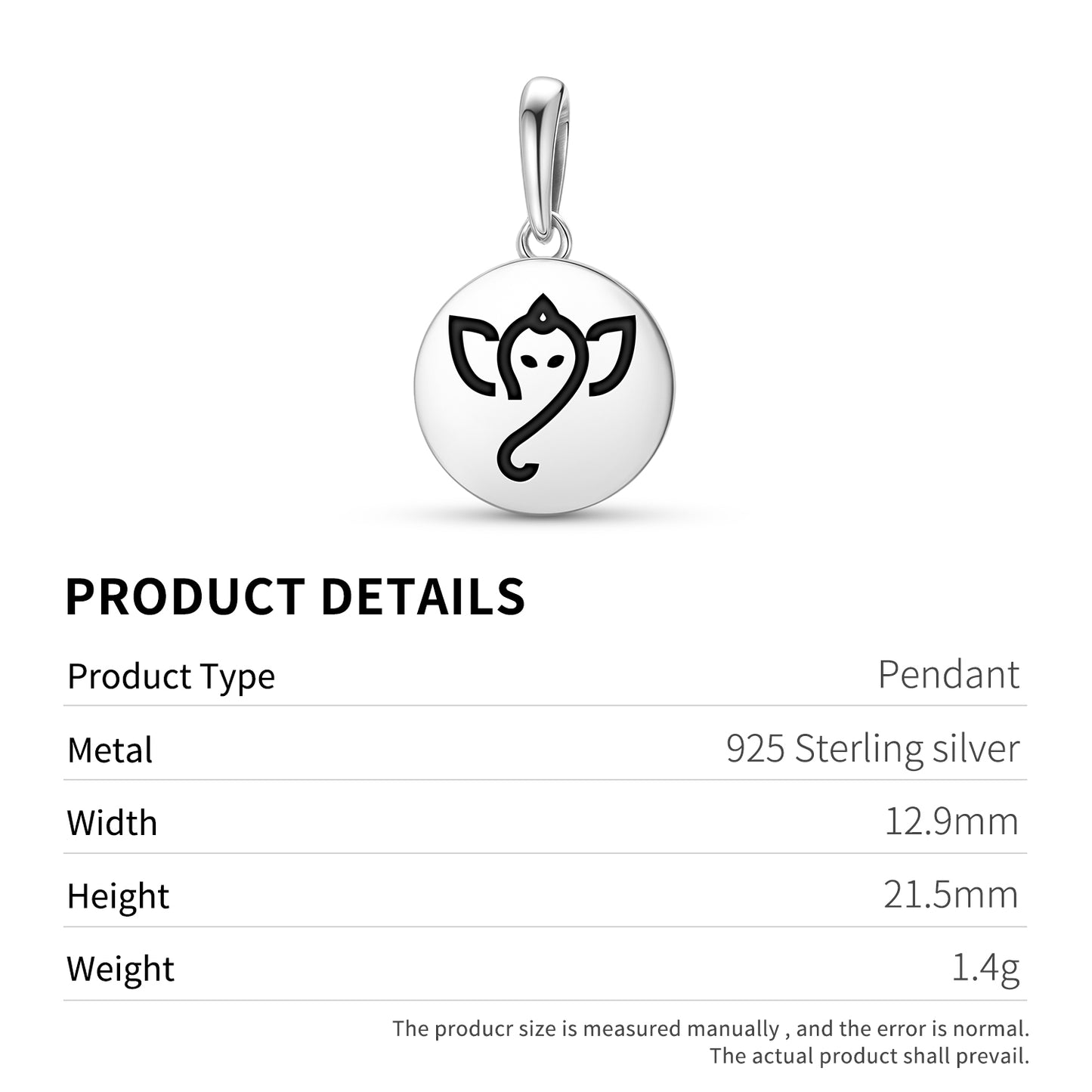 Ganesha Hindu Symbols Pendant Dangle Charm