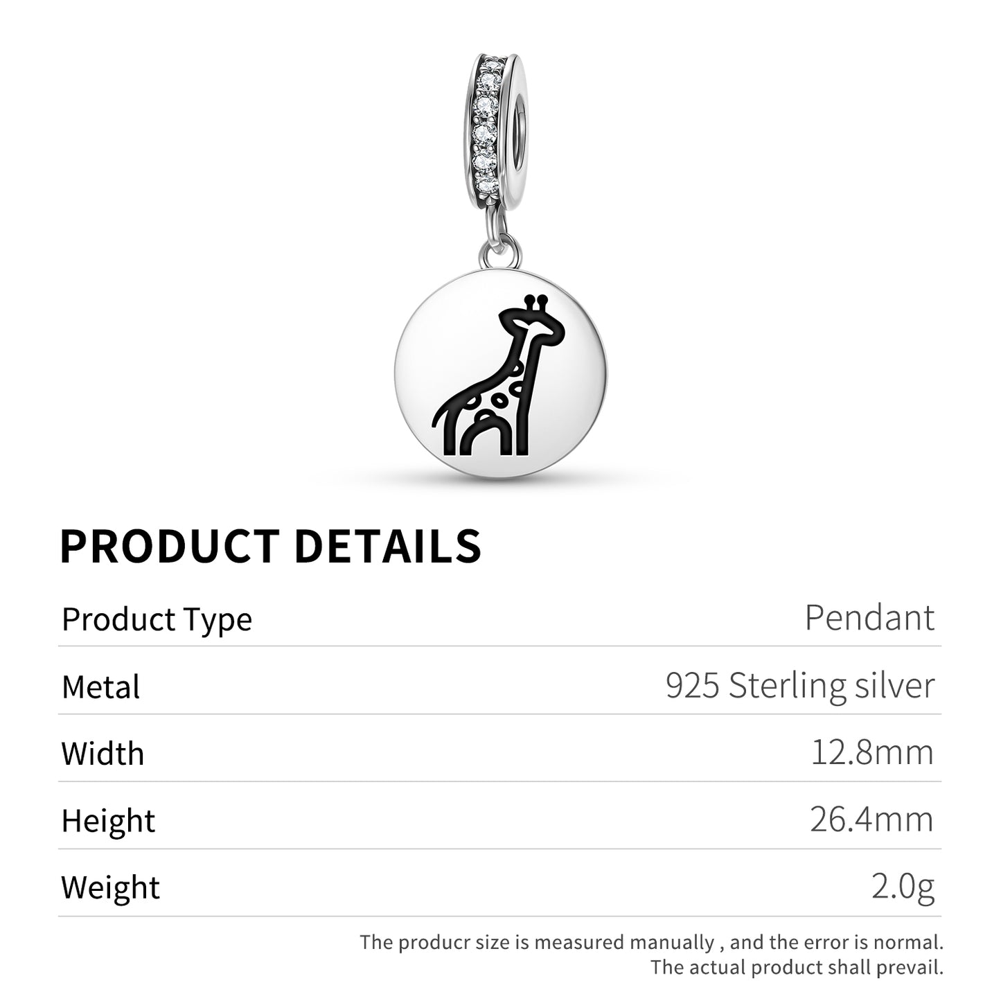 GIRAFFE Animal Symbols Pendant Dangle Charm