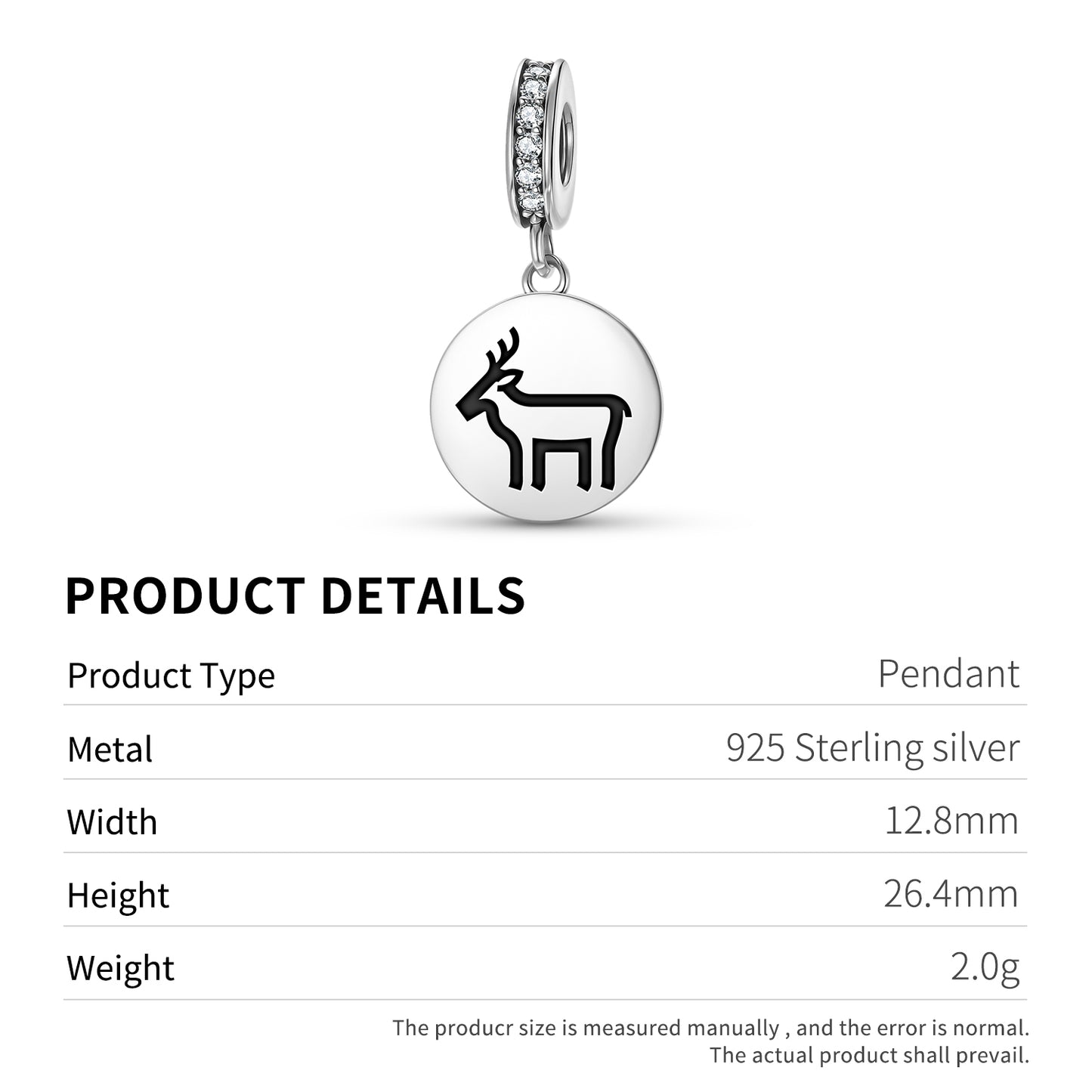 DEER Animal Symbols Pendant Dangle Charm