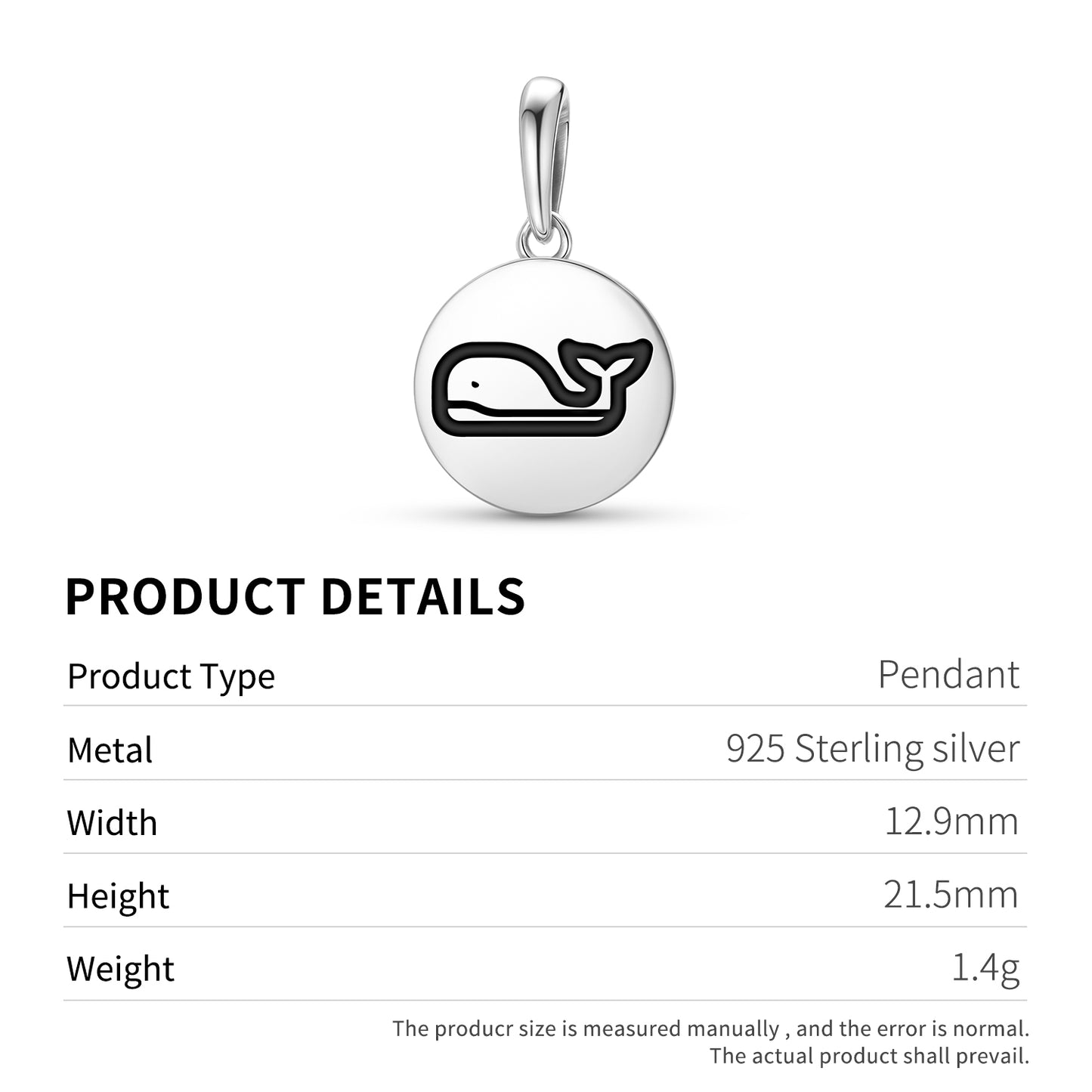 WHALE Animal Symbols Pendant Dangle Charm