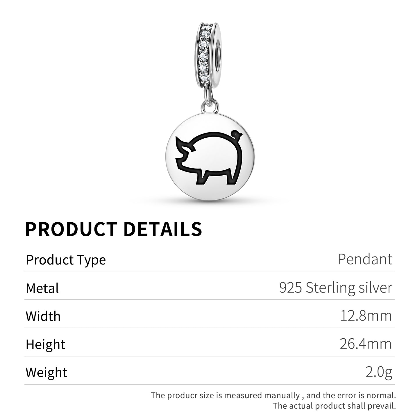 PIG Animal Symbols Pendant Dangle Charm