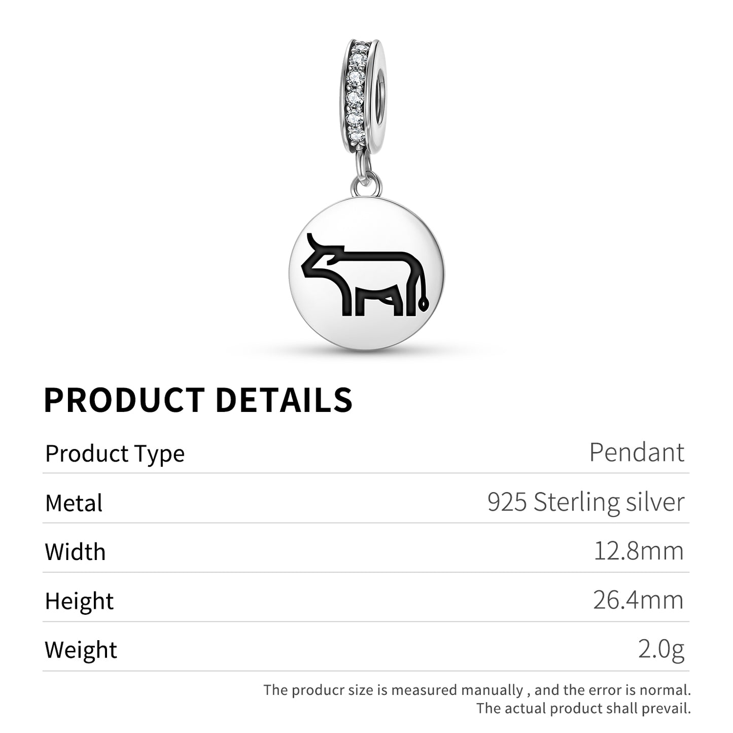 COW Animal Symbols Pendant Dangle Charm