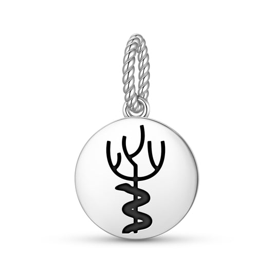 Tree of Life and Serpent Mu Lemurian Symbols Pendant Dangle Charm