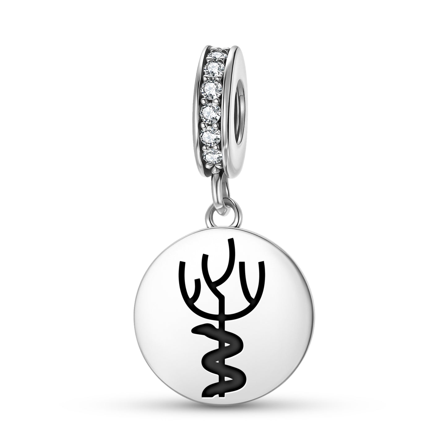 Tree of Life and Serpent Mu Lemurian Symbols Pendant Dangle Charm