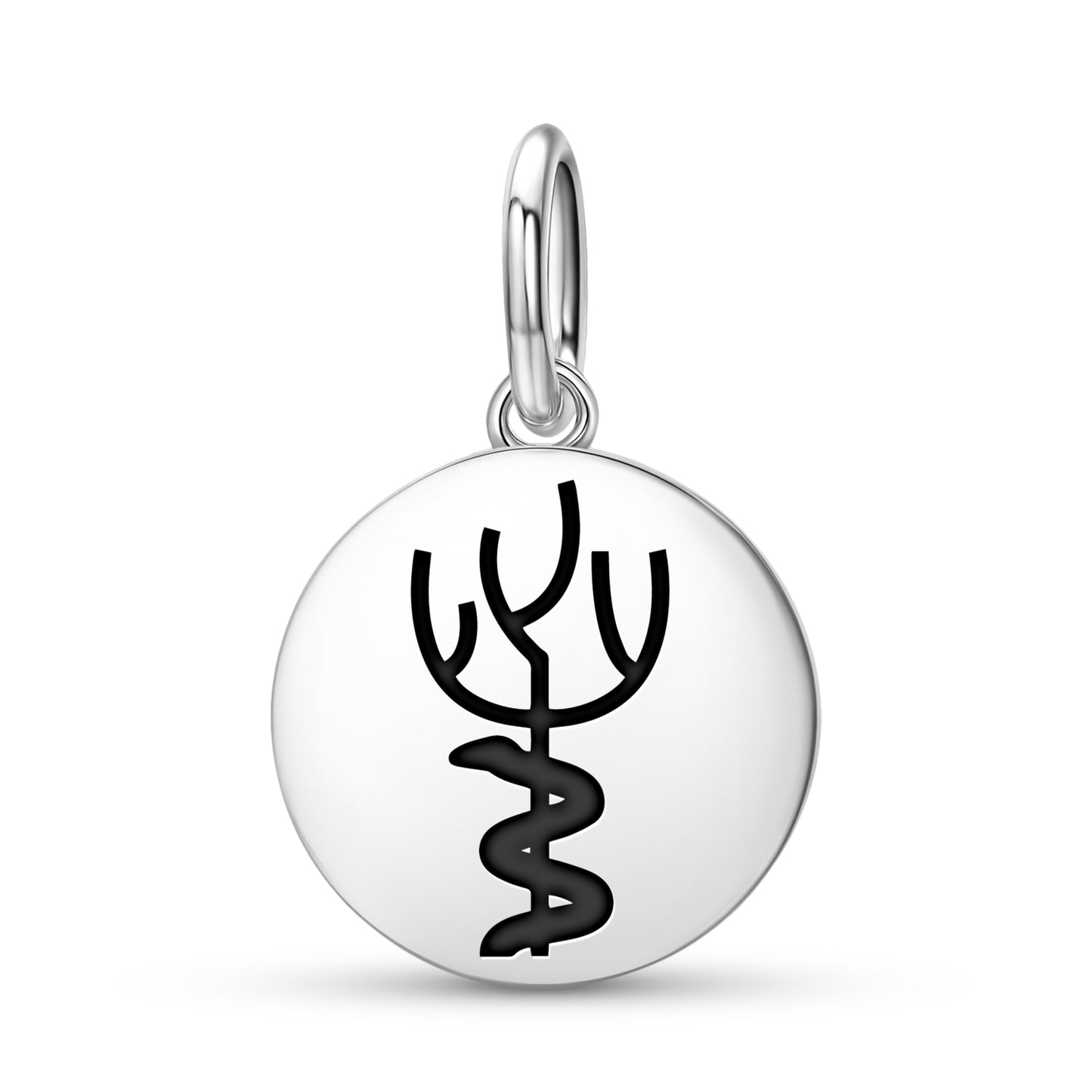 Tree of Life and Serpent Mu Lemurian Symbols Pendant Dangle Charm