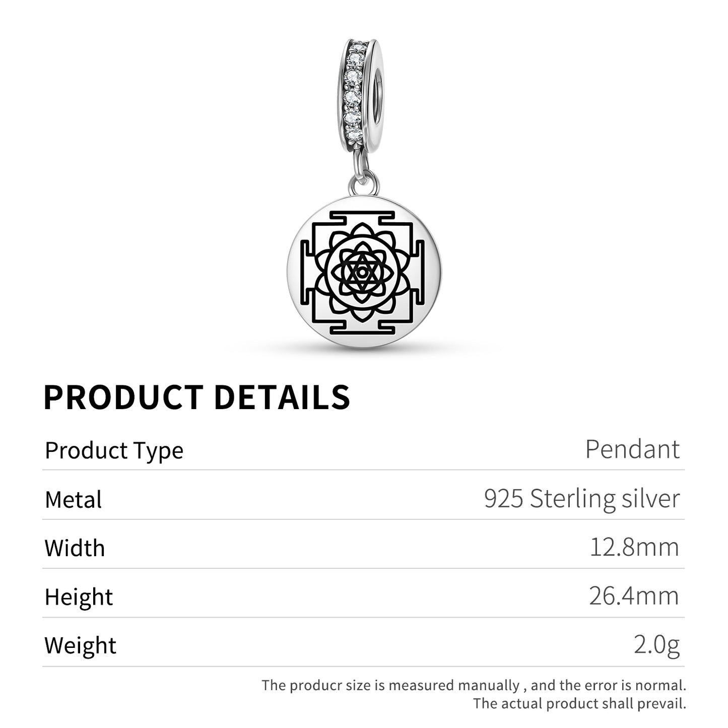 Moon Yantra Yantra Symbols Pendant Dangle Charm