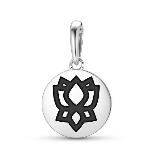 Padme – Lotus Ashtamangala Symbols Pendant Dangle Charm
