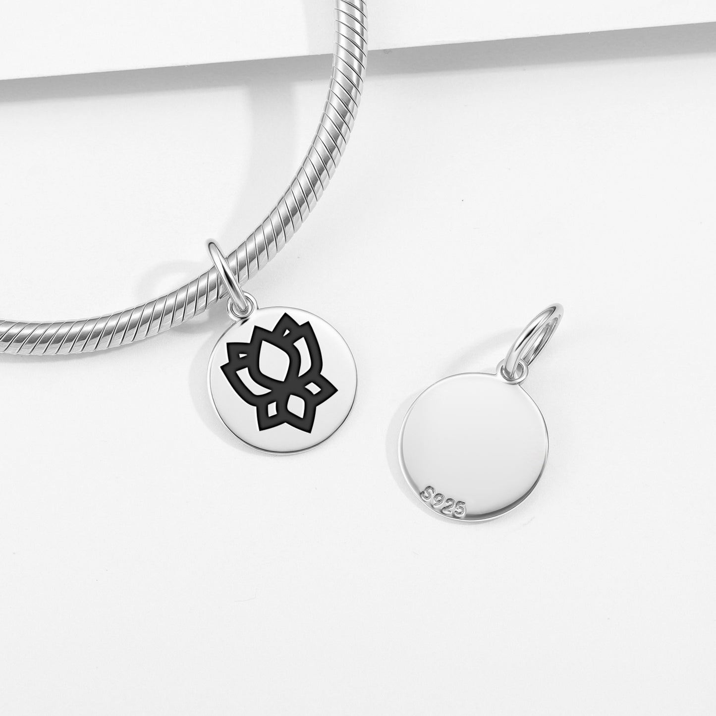 Padme – Lotus Ashtamangala Symbols Pendant Dangle Charm