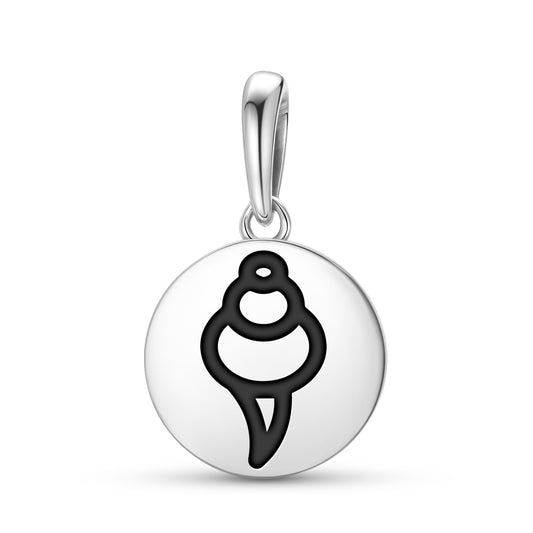 Shankha – Conch Shell Ashtamangala Symbols Pendant Dangle Charm