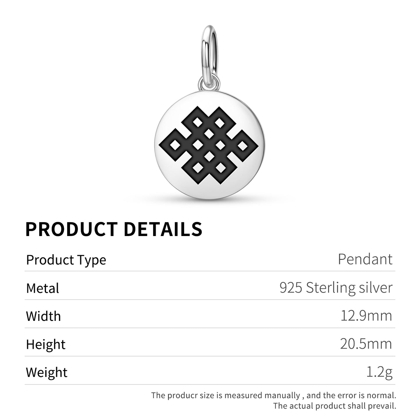 Shrivatsa – Endless Knot Ashtamangala Symbols Pendant Dangle Charm