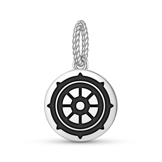 Dharmachakra – Wheel of Law Ashtamangala Symbols Pendant Dangle Charm