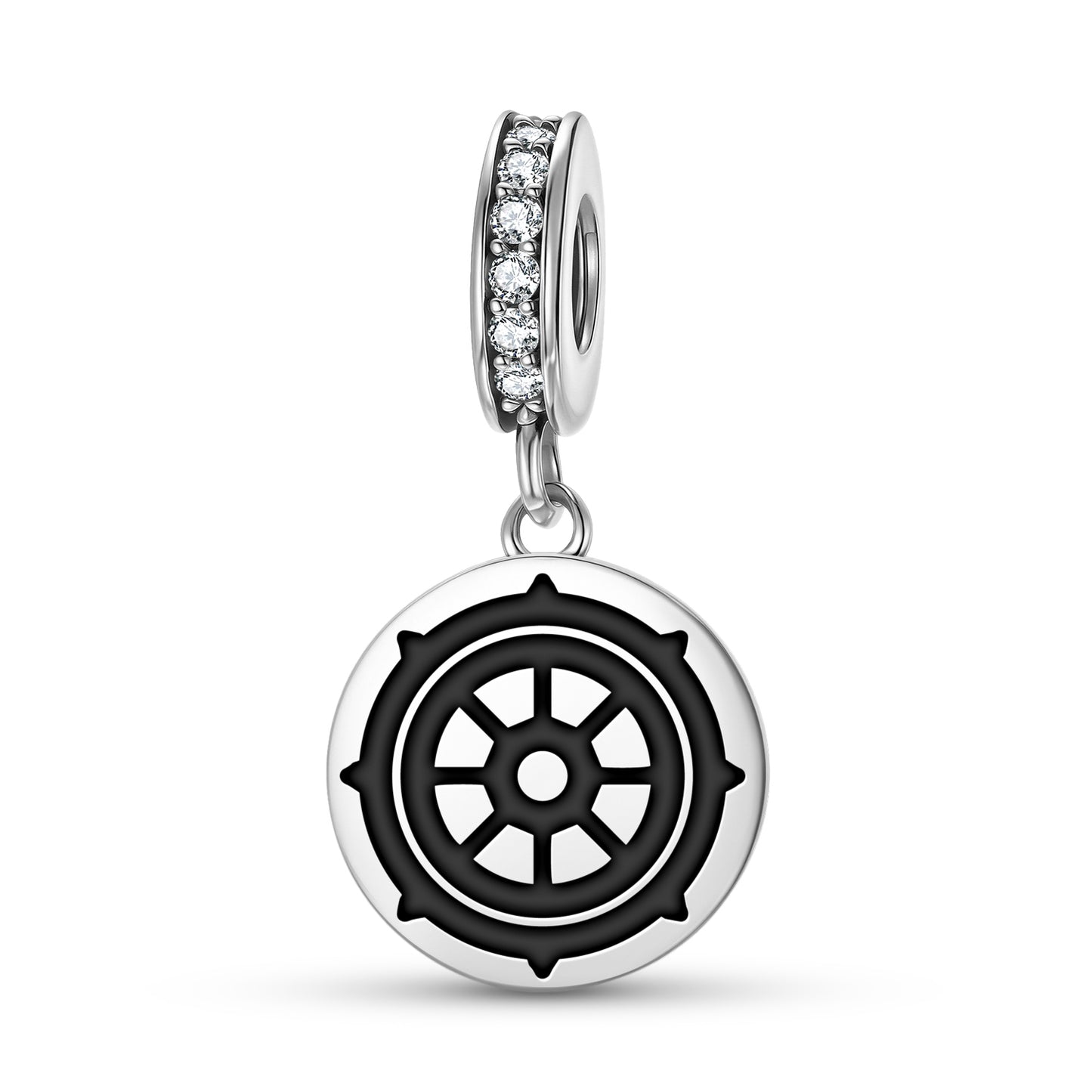 Dharmachakra – Wheel of Law Ashtamangala Symbols Pendant Dangle Charm