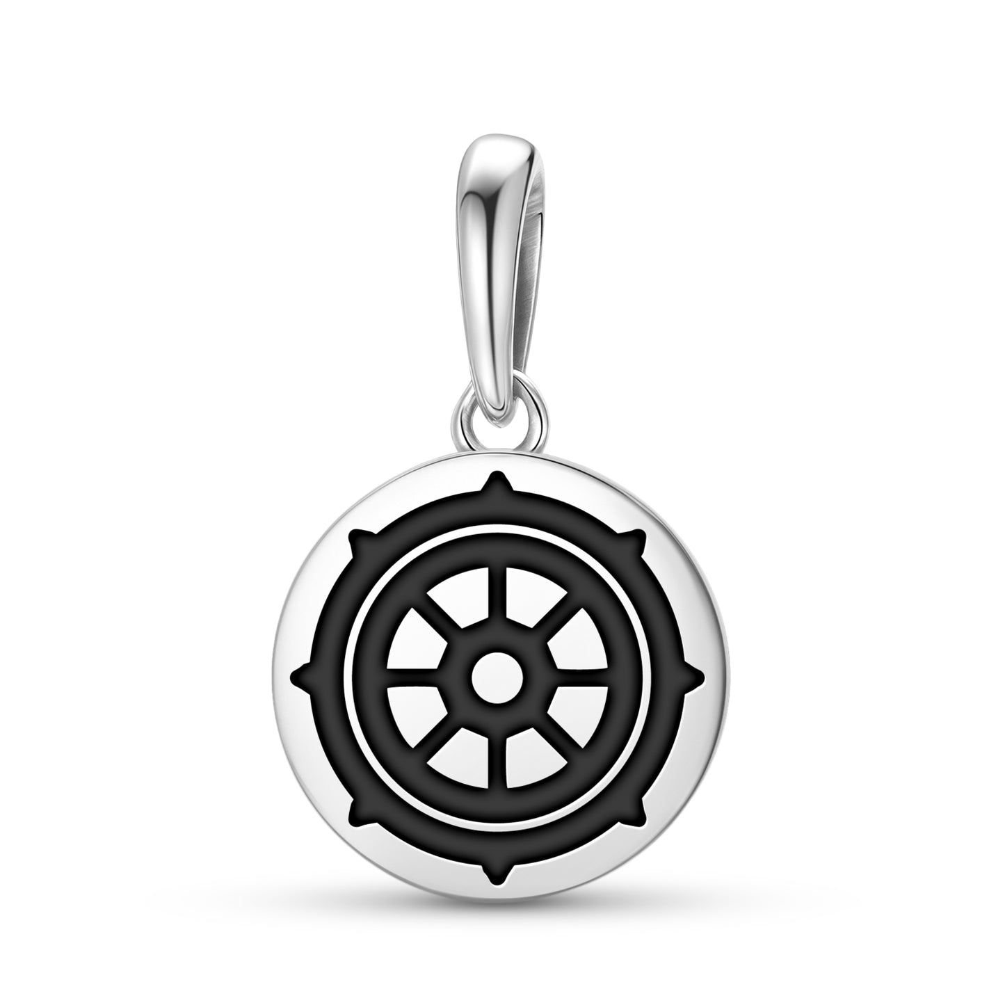 Dharmachakra – Wheel of Law Ashtamangala Symbols Pendant Dangle Charm